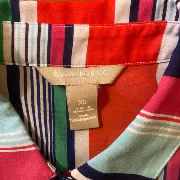 Banana Republic ❤️sheer top-multi color stripes Size XS Excellent condition - Picture 4 of 5